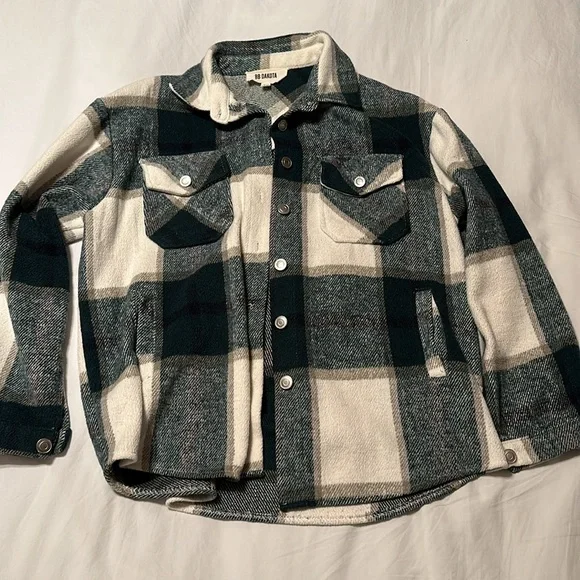 BB Dakota by Steve Madden Plaid Shacket Evergreen Plaid Size Medium - Picture 6 of 15